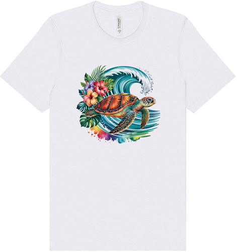 Sea Turtle in the Waves Adult Bella Canvas Shirt