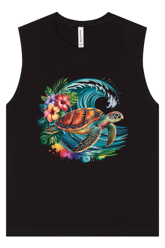 Sea Turtle in the Waves Muscle Tank