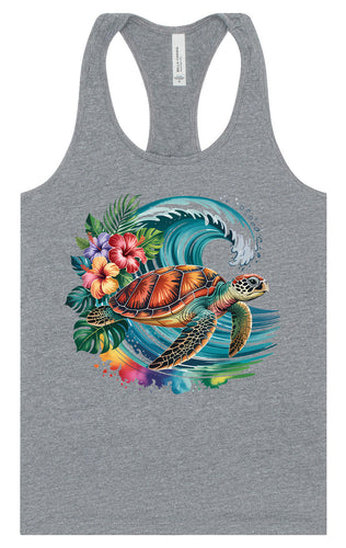 Sea Turtle in the Waves Women's Racerback Tank