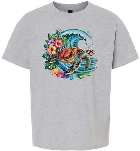Sea Turtle in the Waves Children's Gildan Soft Shirt