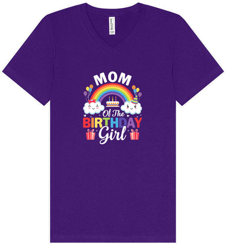 Mom of the Birthday Girl Unisex V-Neck Shirt