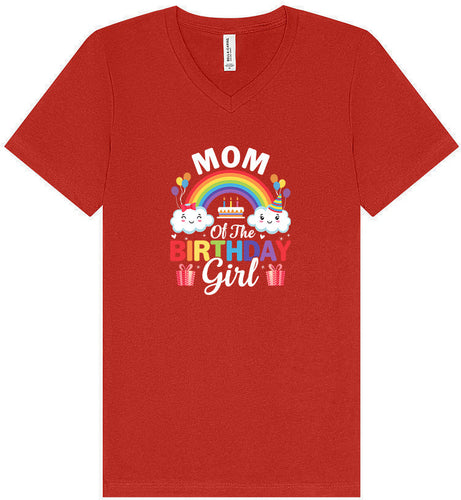 Mom of the Birthday Girl Unisex V-Neck Shirt