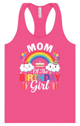 Mom of the Birthday Girl Women's Racerback Tank