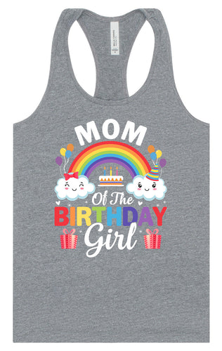 Mom of the Birthday Girl Women's Racerback Tank