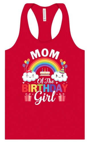 Mom of the Birthday Girl Women's Racerback Tank
