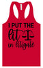 I Put the Lit in Litigate Women's Racerback Tank