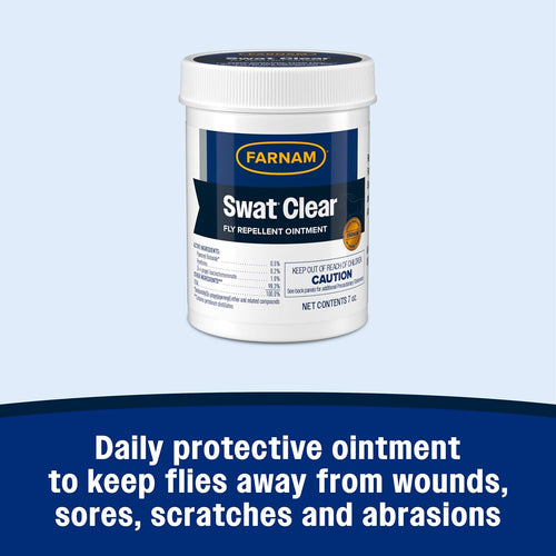 Farnam Swat Clear Fly Repellent Ointment 7 oz. Horses Dogs Wounds Ears Protection