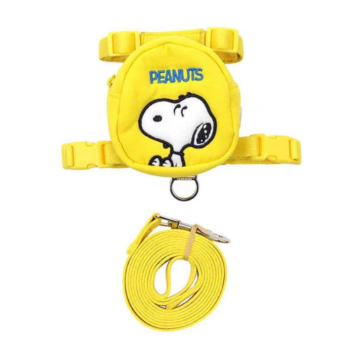 Yellow Cartoon Dog Backpack Harness Set