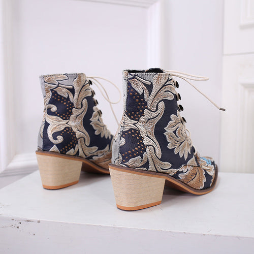 Plus size pointed toe thick heel women's shoes