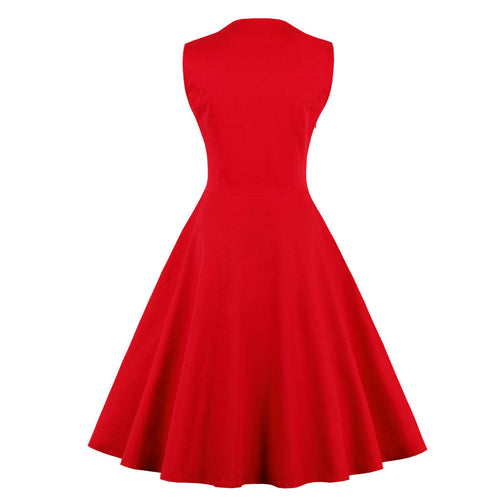 Plus Size Women's Sleeveless Simple Plaid Retro Dress