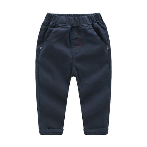 Embroidered Pants Solid Color Soft Children's Pants