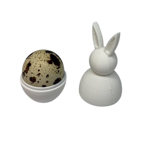 Quail Egg Cup Bunny Holder, White, DIY Paintable 2-Pack - Easter Decor Egg Holder for Spring Home Decor