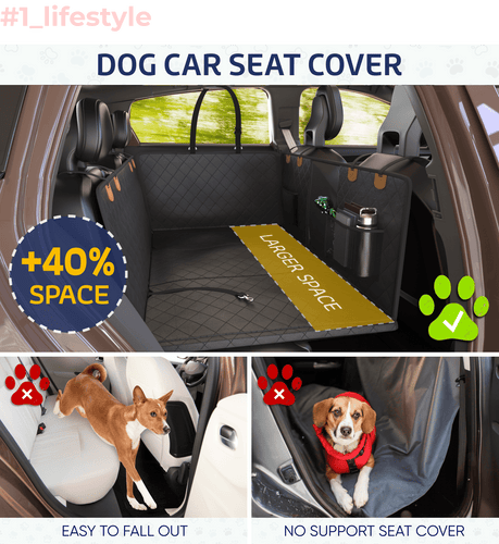 Large Seat Guard Waterproof Back Seat Extended Cover With Mesh Window Storage Pockets