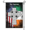 Irish And American Flag Personalized Custom Garden Flag C161
