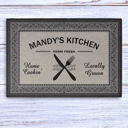 Kitchen Farm Fresh Personalized Doormat