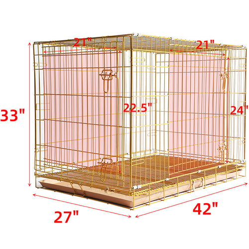 24-42 Collapsible Copper Gold Dog Crate GLD24-42