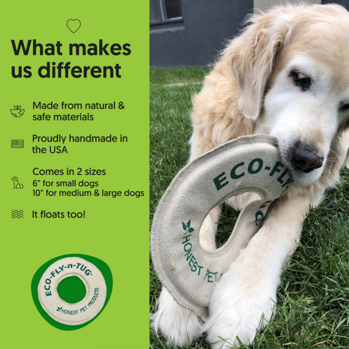 ECO-FLY-N-TUG | Non-Toxic Dog Frisbee & Tug Toy