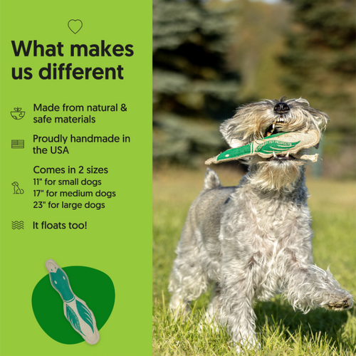 Natural Duck Dog Toy - Eco-Quacker Squeaky Toy