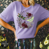 Dragonfly & Moth Rose Tee | Botanical Nature Graphic T-Shirt