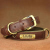 Personalized Dog Collar, Custom Engraved PU Leather Dog Collars, Free Engraving ID Tag Nameplate For Small Medium Large Dogs - C1515