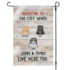 Welcome To The Cat's House Personalized Custom Cat Garden Flag