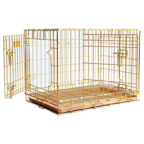 24-42 Collapsible Copper Gold Dog Crate GLD24-42