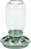 Mason Jar Baby Chick Feeder & Waterer Set - Galvanized Base with Glass Jar Bundle