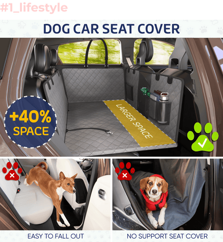 Large Seat Guard Waterproof Back Seat Extended Cover With Mesh Window Storage Pockets