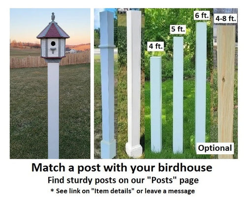 Handcrafted Amish Poly Birdhouse – 1 Hole Bird House, Weather-Resistant Design
