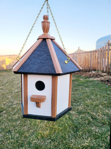 Handcrafted Amish Poly Birdhouse – 1 Hole Bird House, Weather-Resistant Design