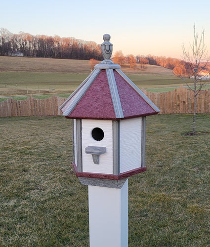 Handcrafted Amish Poly Birdhouse – 1 Hole Bird House, Weather-Resistant Design