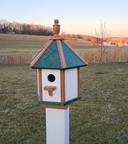 Handcrafted Amish Poly Birdhouse – 1 Hole Bird House, Weather-Resistant Design
