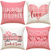Love Heart Pillow Cover Valentine's Day Letter Printing Throw Pillowcase
