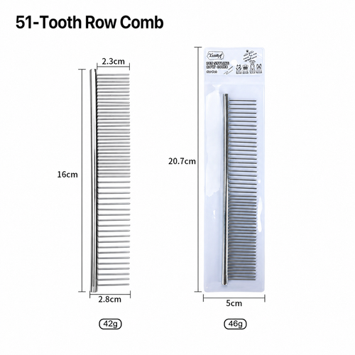 Stainless Steel Pet Row Comb for Dogs and Cats