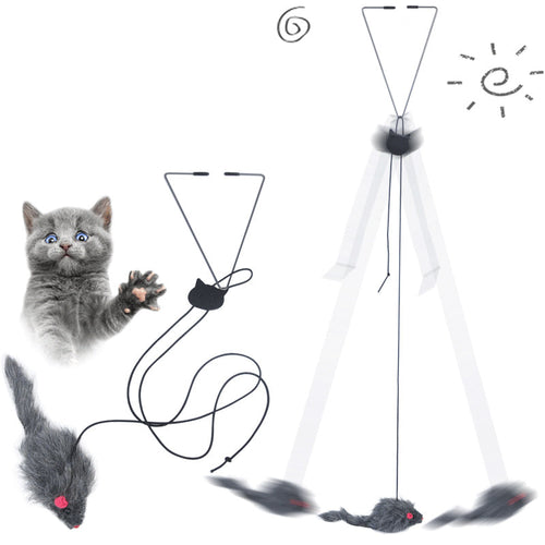 Telescopic Hanging Mouse Cat Toy