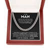 14K Gold Single Round Close Cuban Chain Titanium Steel Necklace With Greeting Card