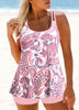 Plus Size Split Bikini Printed Two Pieces