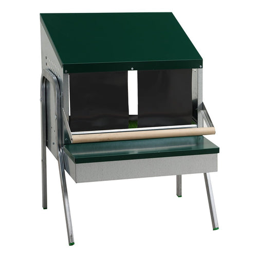 2 Compartment Chicken Laying Nest with Legs – Galvanized Steel Nesting Box