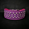 Crystal 2.8 inch wide soft leather collar
