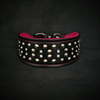 Crystal 2.8 inch wide soft leather collar
