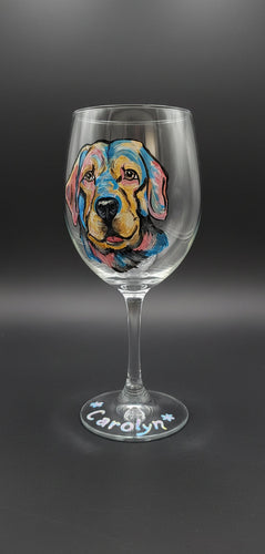 Wine Glass Yellow Lab
