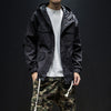 Men's plus size loose hooded drawstring jacket