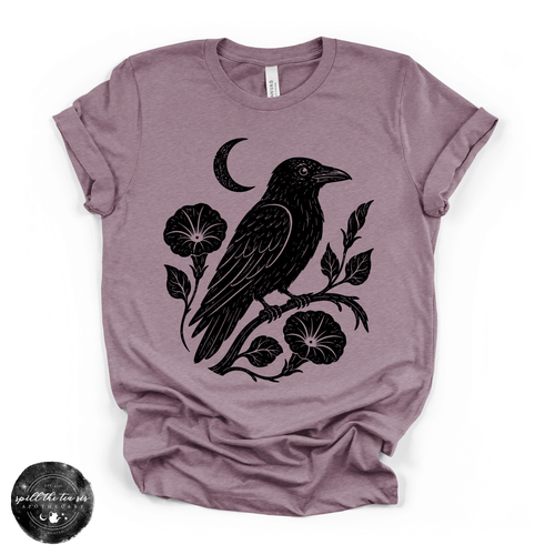 Crow Silhouette Tee | Gothic Nature Bird Graphic T-Shirt