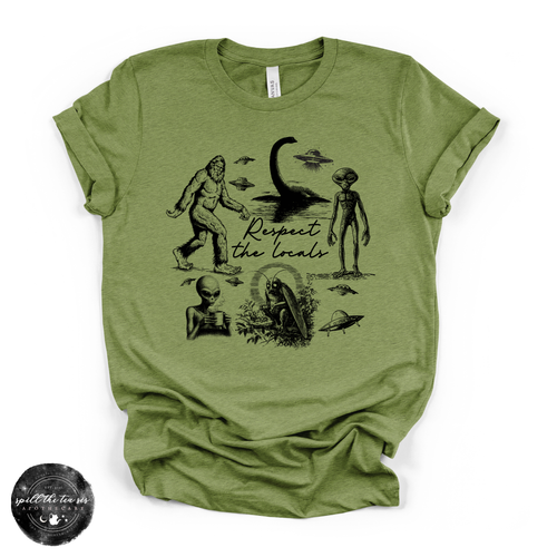 The Locals Cryptids Tee | Cryptid Graphic T-Shirt {BLACK DESIGN}