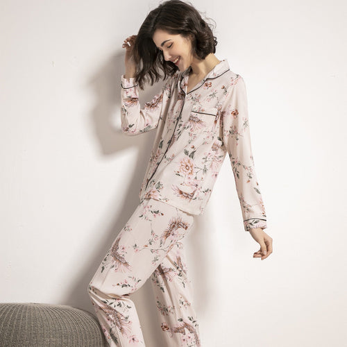 New Product Thin Cotton Silk Long-sleeved Trousers Home Service