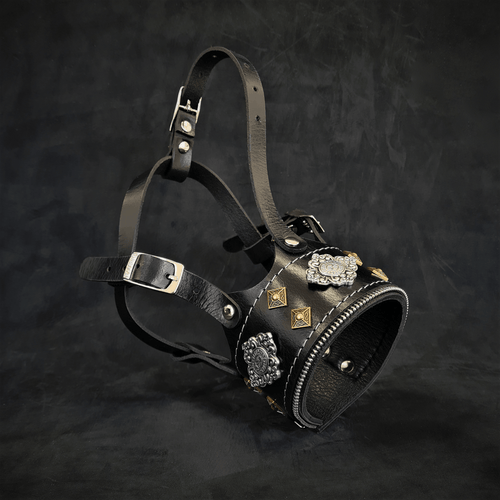 The Aztec leather muzzle BLACK