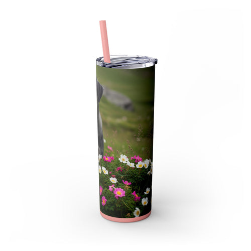 Skinny Tumbler with Straw – 20 oz Stainless Steel Cup