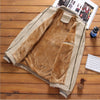 Men's casual plus size plus velvet padded stand collar jacket