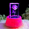 Personalized Lettering Creative Birthday Gift Carved Crystal Rose