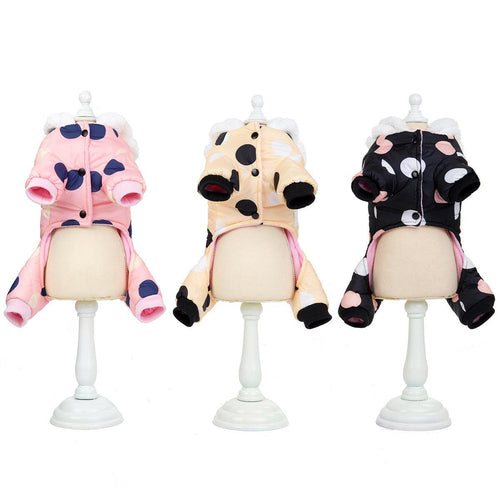 Polka Dot Four-leg Dog Warm Coat